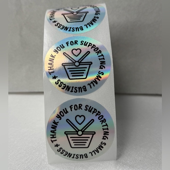 100pcs Thank You Stickers Holographic Small Business Labels 2” - Picture 4 of 14